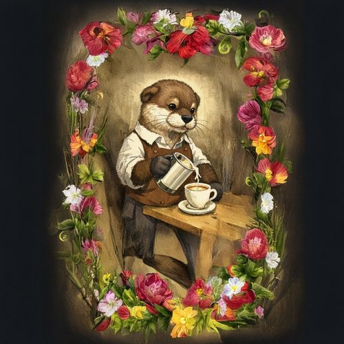 Бобер С Кофе.jpg — Картинки для брелков / Разное, 2072×2072, обои скачать бесплатно