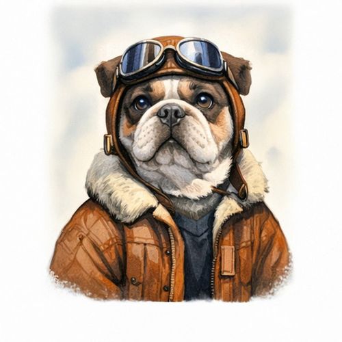 Бульдог Пилот.jpg — Картинки для брелков / Разное, 2072×2072, обои скачать бесплатно