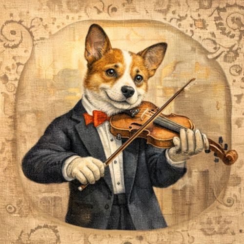 Вельш Корги Скрипач.jpg — Картинки для брелков / Разное, 2072×2072, обои скачать бесплатно