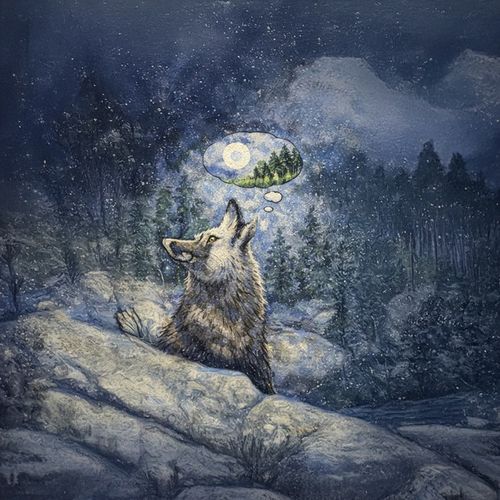 Волк Воет На Луну.jpg — Картинки для брелков / Разное, 2072×2072, обои скачать бесплатно