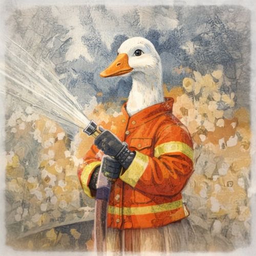 Гусь Пожарный.jpg — Картинки для брелков / Разное, 2072×2072, обои скачать бесплатно