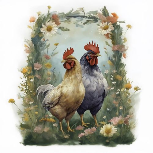 Две Курочки.jpg — Картинки для брелков / Разное, 2072×2072, обои скачать бесплатно