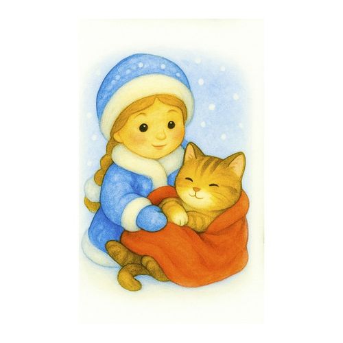 Девочка С Котом.jpg — Картинки для брелков / Разное, 2072×2072, обои скачать бесплатно