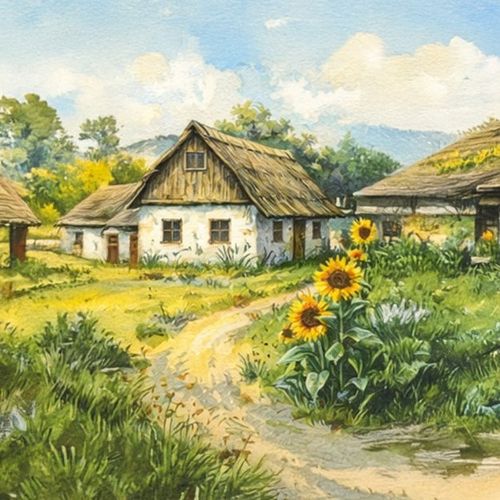 Домик В Деревне.jpg — Картинки для брелков / Разное, обои скачать бесплатно