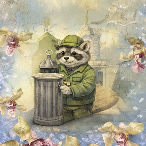 Енот Дворник.jpg — Картинки для брелков / Разное, обои скачать бесплатно