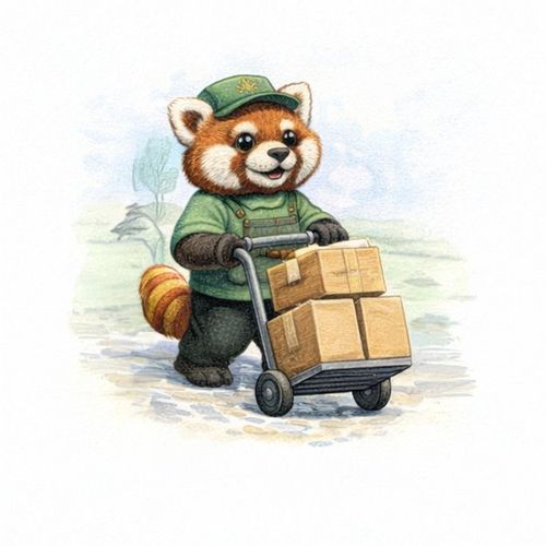 Енот Доставщик.jpg — Картинки для брелков / Разное, обои скачать бесплатно