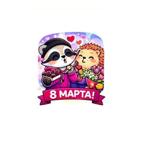 Енот Марта Букет.jpg — Картинки для брелков / Разное, обои скачать бесплатно