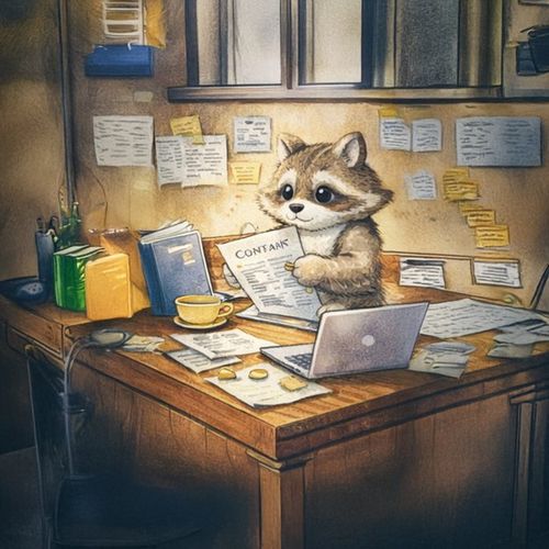 Енот С Документами.jpg — Картинки для брелков / Разное, обои скачать бесплатно