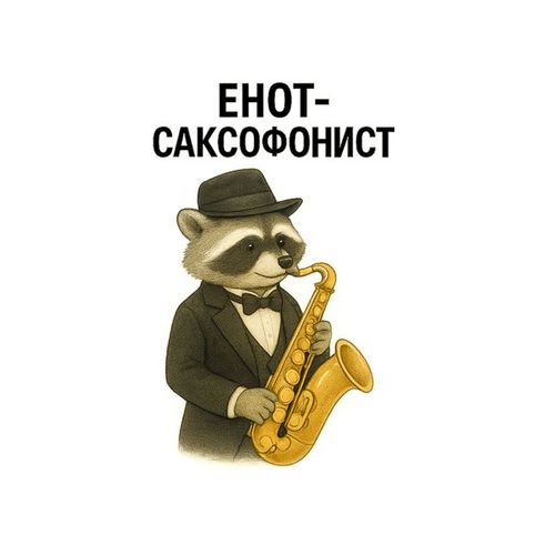 Енот С Саксофоном.jpg — Картинки для брелков / Разное, обои скачать бесплатно