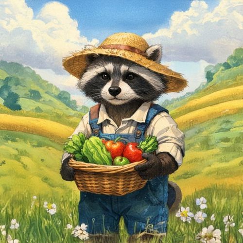 Енот Садовод.jpg — Картинки для брелков / Разное, обои скачать бесплатно