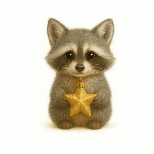 Енот Со Звездой.jpg — Картинки для брелков / Разное, обои скачать бесплатно