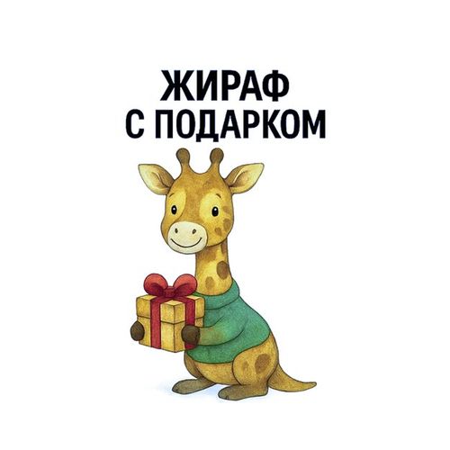 Жираф С Подарком.jpg — Картинки для брелков / Разное, обои скачать бесплатно
