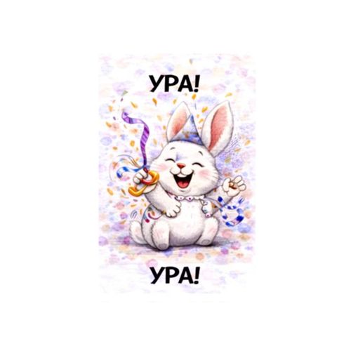 Заяц Ура.jpg — Картинки для брелков / Разное, обои скачать бесплатно