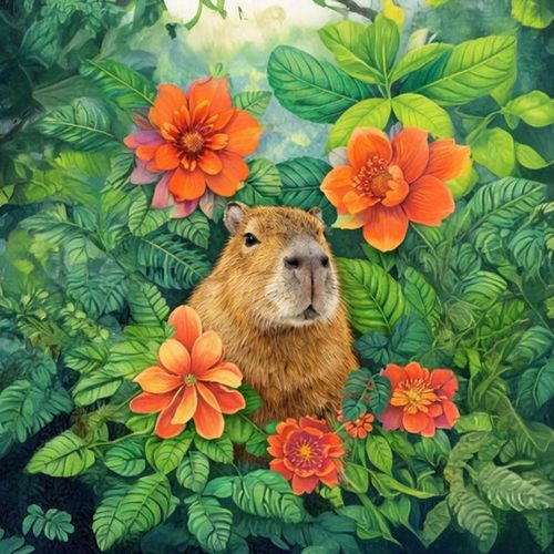 Капибара В Венке.jpg — Картинки для брелков / Разное, обои скачать бесплатно