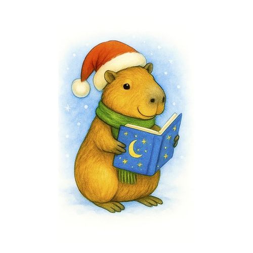 Капибара С Книгой.jpg — Картинки для брелков / Разное, обои скачать бесплатно