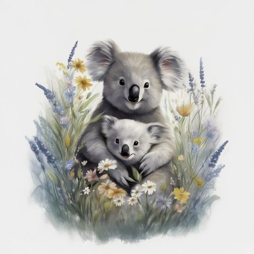 Коала И Ребенок.jpg — Картинки для брелков / Разное, 2072×2072, обои скачать бесплатно