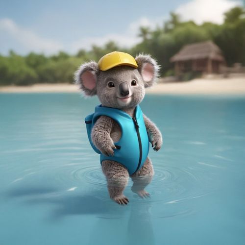 Коала Пловец.jpg — Картинки для брелков / Разное, 2072×2072, обои скачать бесплатно
