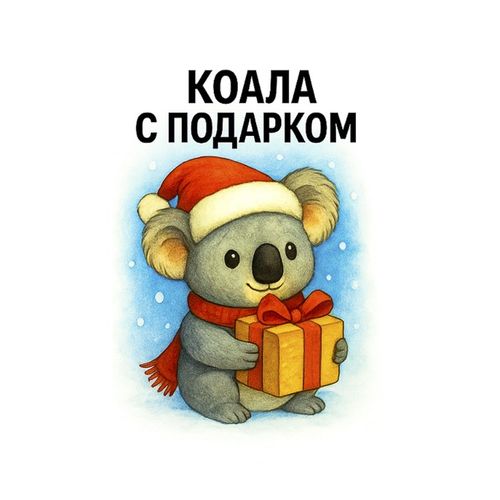 Коала С Подарком.jpg — Картинки для брелков / Разное, 2072×2072, обои скачать бесплатно