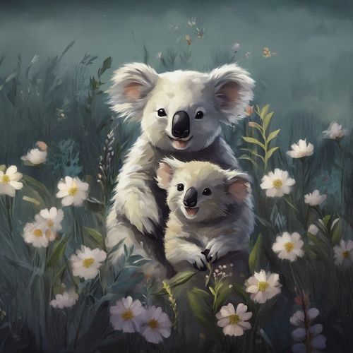 Коала С Ребенком.jpg — Картинки для брелков / Разное, 2072×2072, обои скачать бесплатно