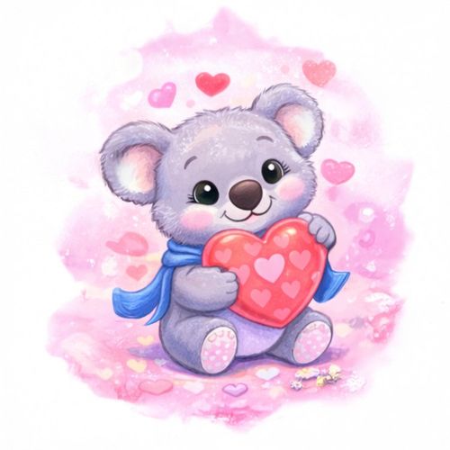Коала С Сердцем.jpg — Картинки для брелков / Разное, 2072×2072, обои скачать бесплатно