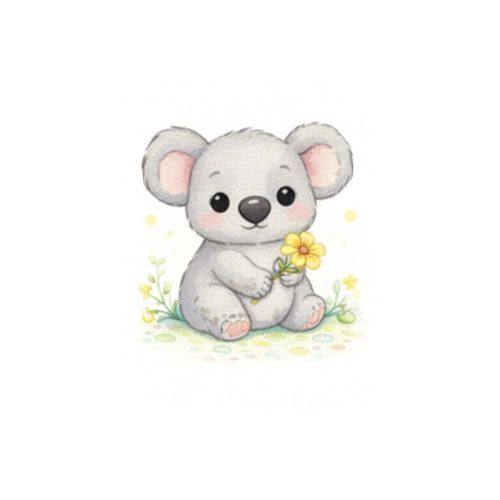 Коала С Цветком.jpg — Картинки для брелков / Разное, 2072×2072, обои скачать бесплатно