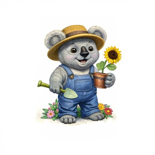 Коала Садовник.jpg — Картинки для брелков / Разное, 2072×2072, обои скачать бесплатно