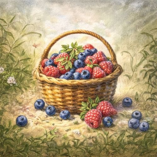 Корзина Малины.jpg — Картинки для брелков / Разное, 2072×2072, обои скачать бесплатно