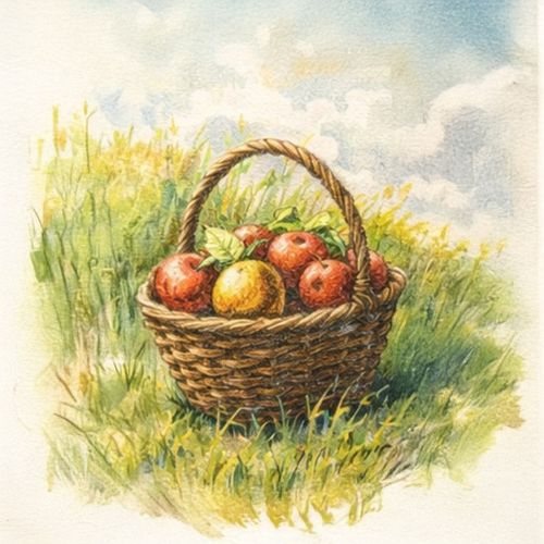 Корзина С Яблоками.jpg — Картинки для брелков / Разное, 2072×2072, обои скачать бесплатно