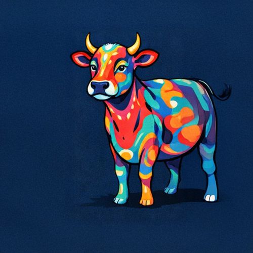 Корова Цветная.jpg — Картинки для брелков / Разное, 2072×2072, обои скачать бесплатно