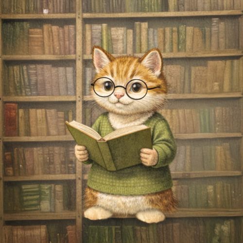 Кот Библиотекарь.jpg — Картинки для брелков / Разное, 2072×2072, обои скачать бесплатно
