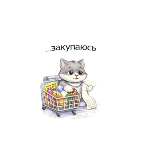 Кот В Магазине.jpg — Картинки для брелков / Разное, 2072×2072, обои скачать бесплатно