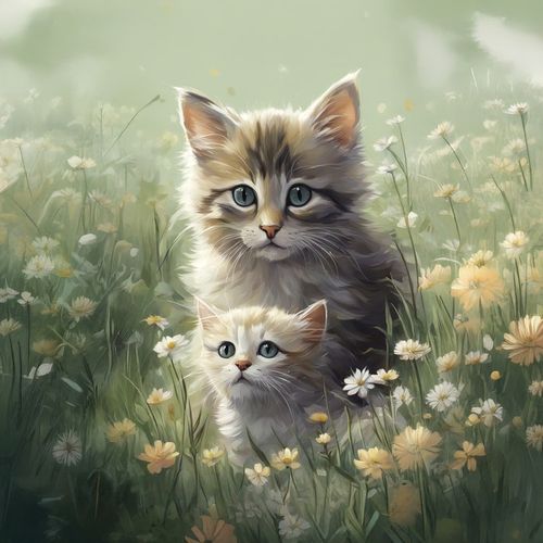 Кот И Котенок.jpg — Картинки для брелков / Разное, 2072×2072, обои скачать бесплатно