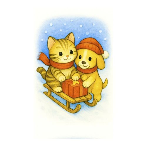 Кот И Пес Обнимаются.jpg — Картинки для брелков / Разное, 2072×2072, обои скачать бесплатно