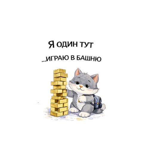 Кот Играет В Башню.jpg — Картинки для брелков / Разное, 2072×2072, обои скачать бесплатно