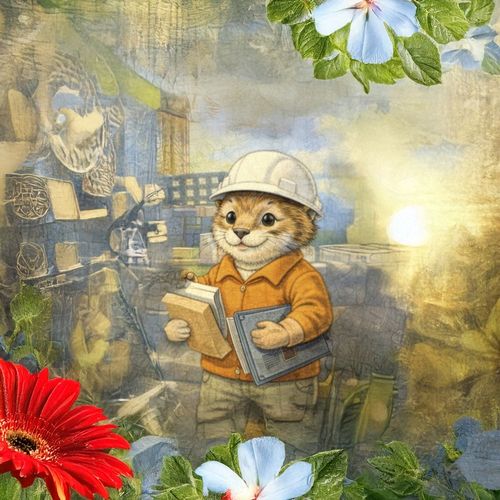 Кот Инженер.jpg — Картинки для брелков / Разное, 2072×2072, обои скачать бесплатно