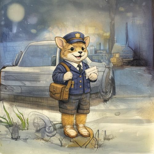 Кот Курьер.jpg — Картинки для брелков / Разное, 2072×2072, обои скачать бесплатно