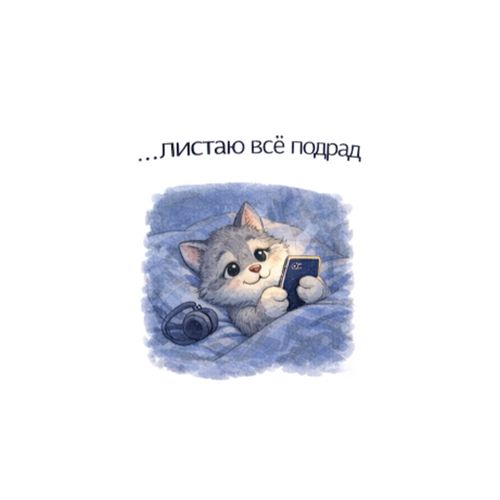 Кот Листает.jpg — Картинки для брелков / Разное, 2072×2072, обои скачать бесплатно