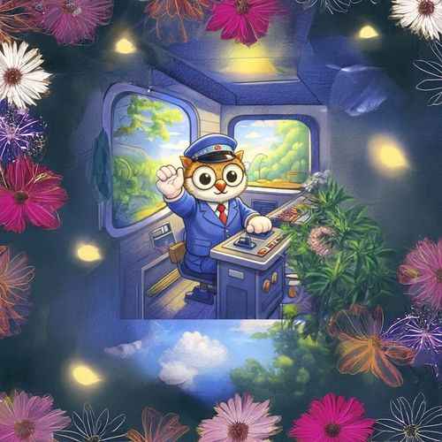 Кот Машинист.jpg — Картинки для брелков / Разное, 2072×2072, обои скачать бесплатно