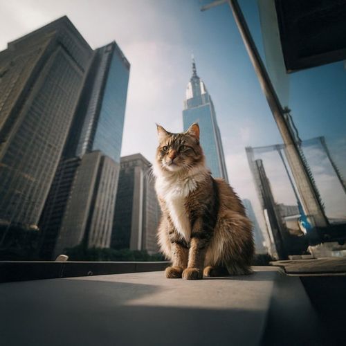 Кот На Крыше Города.jpg — Картинки для брелков / Разное, 2072×2072, обои скачать бесплатно