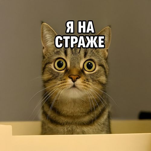 Кот На Страже.jpg — Картинки для брелков / Разное, 2072×2072, обои скачать бесплатно