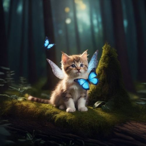 Кот С Бабочками.jpg — Картинки для брелков / Разное, 2072×2072, обои скачать бесплатно