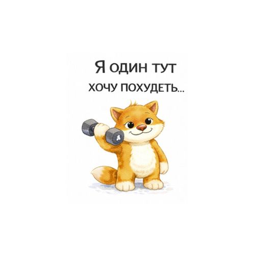 Кот С Гантелей.jpg — Картинки для брелков / Разное, 2072×2072, обои скачать бесплатно
