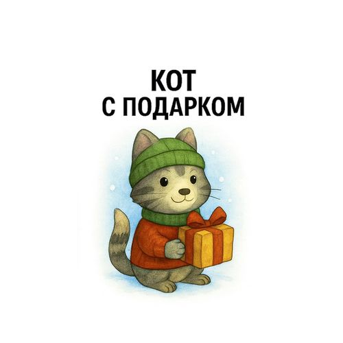 Кот С Подарком 3.jpg — Картинки для брелков / Разное, 2072×2072, обои скачать бесплатно