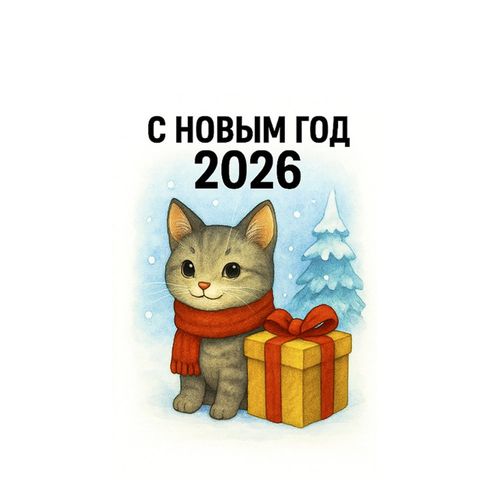 Кот С Подарком 4.jpg — Картинки для брелков / Разное, 2072×2072, обои скачать бесплатно