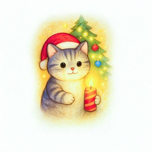 Кот С Свечой.jpg — Картинки для брелков / Разное, 2072×2072, обои скачать бесплатно