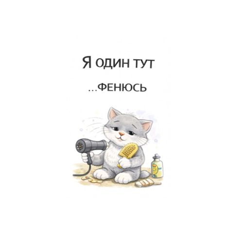 Кот С Феном.jpg — Картинки для брелков / Разное, 2072×2072, обои скачать бесплатно