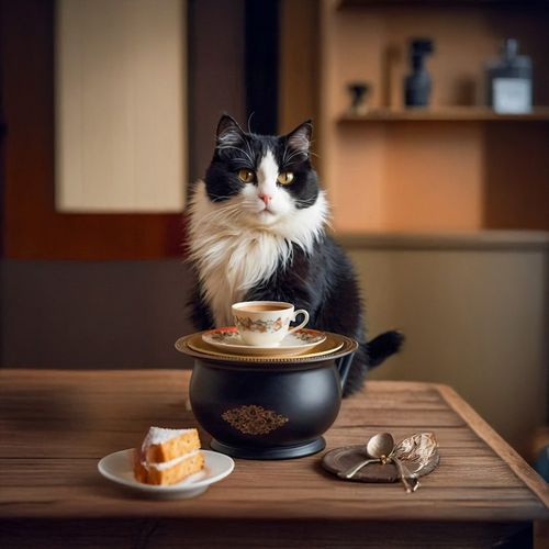 Кот С Чашкой Кофе.jpg — Картинки для брелков / Разное, 2072×2072, обои скачать бесплатно