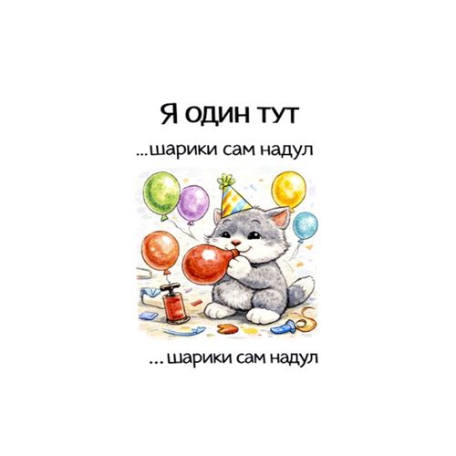 Кот С Шарами.jpg — Картинки для брелков / Разное, 2072×2072, обои скачать бесплатно