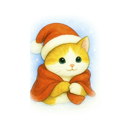 Кот Санта.jpg — Картинки для брелков / Разное, 2072×2072, обои скачать бесплатно