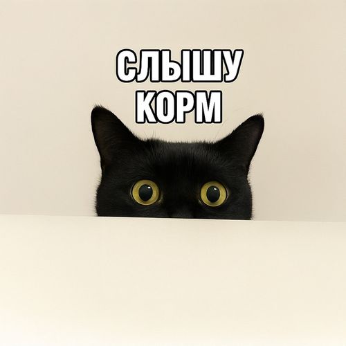 Кот Слышу Корм.jpg — Картинки для брелков / Разное, 2072×2072, обои скачать бесплатно